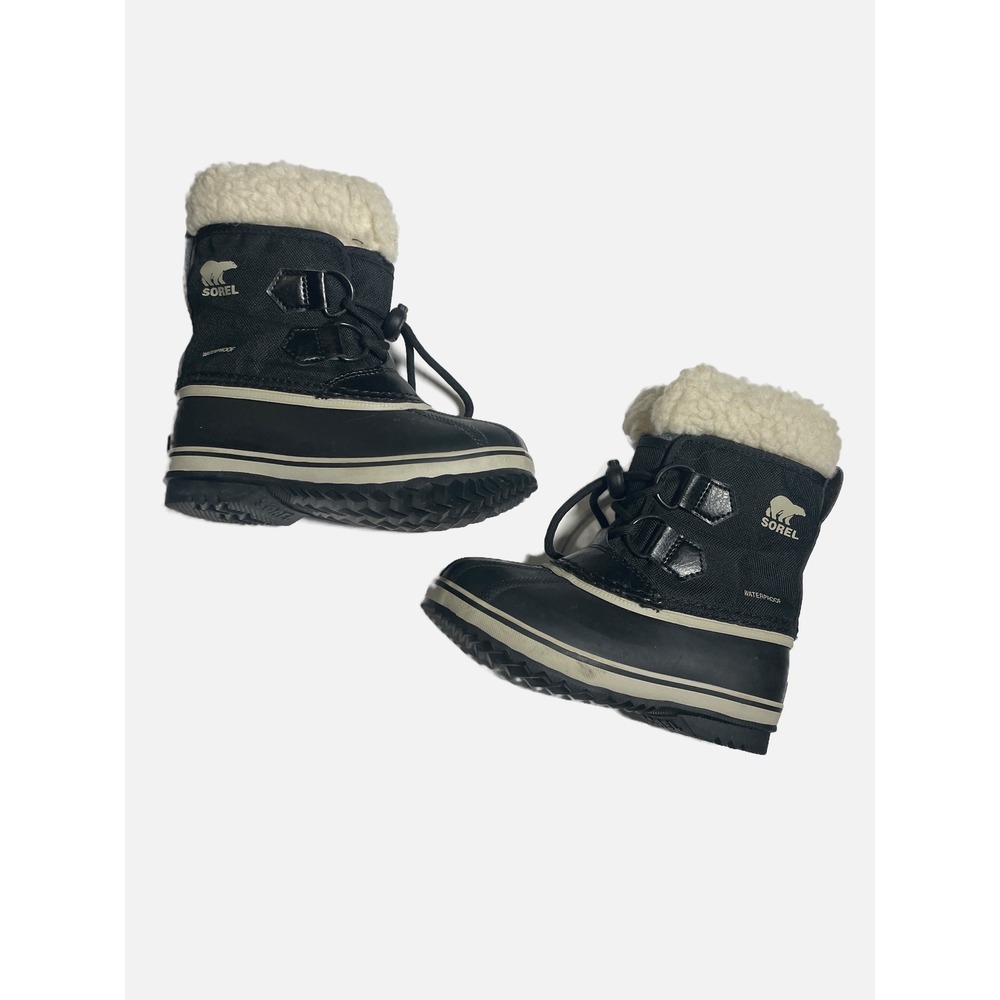Sorel Yoot Pac Nylon WP Snow Boots Kids 10 Black Waterproof Winter Insulated